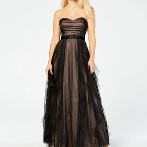 Teeze Me strapless mesh long dress